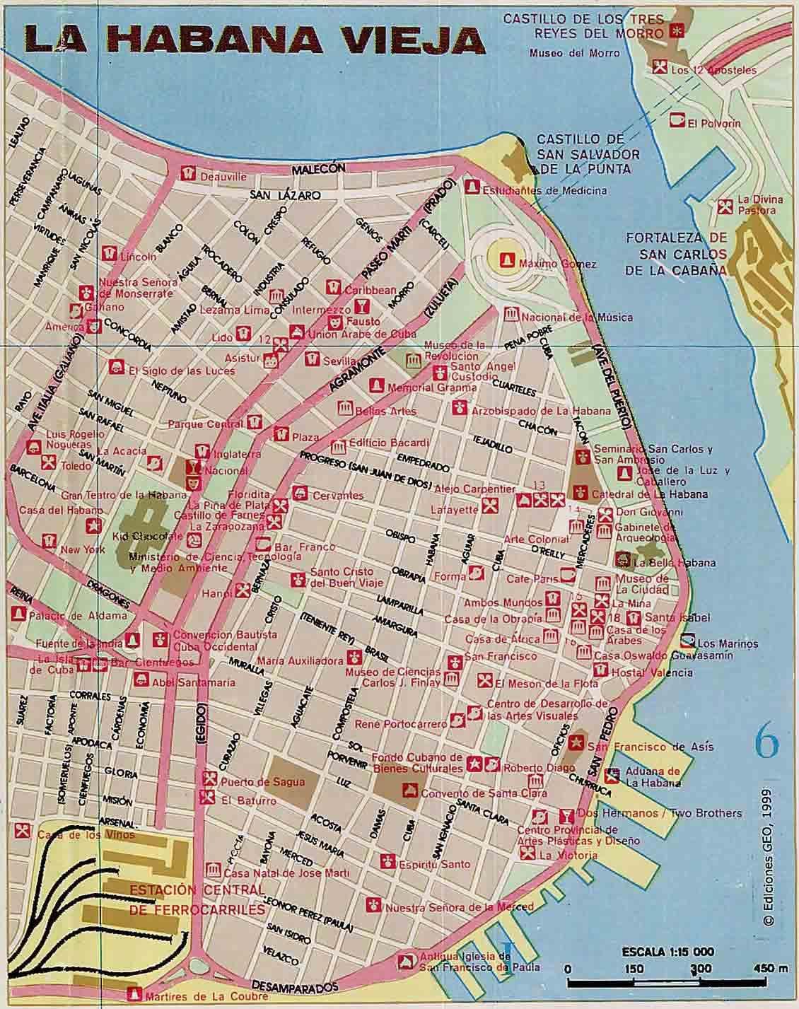 stara Hawana Kuba mapa