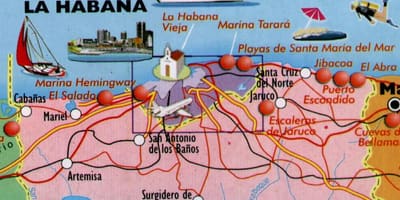 Mapa plaż w Hawanie